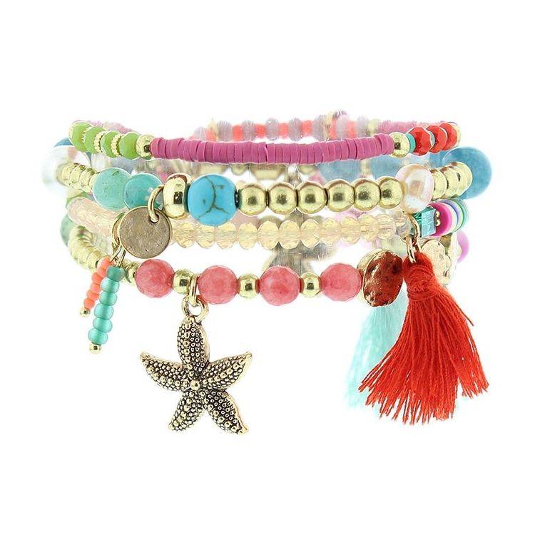 BRACELET 4 STRAPS BEADS 2