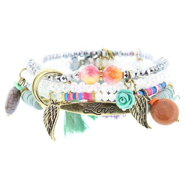 PULSERA 4 TIRAS CUENTAS