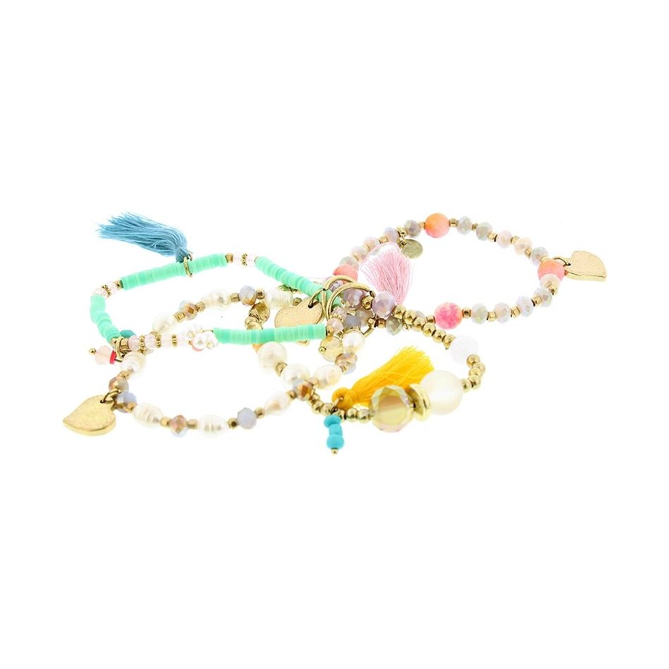 PULSERA 4 TIRAS CUENTAS
