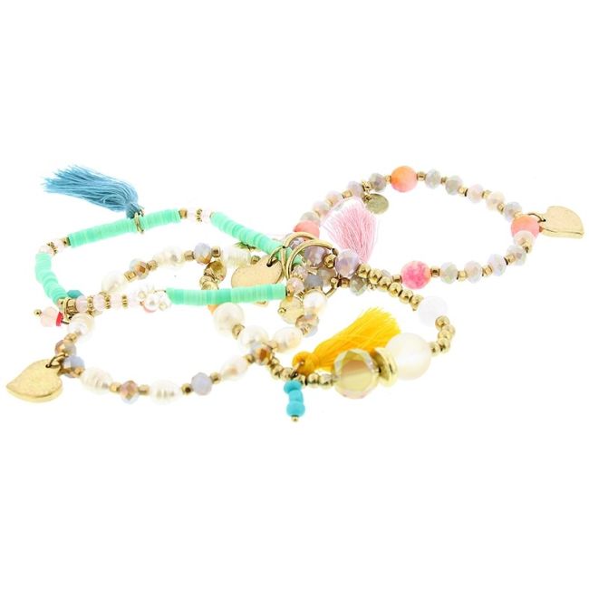 PULSERA 4 TIRAS CUENTAS