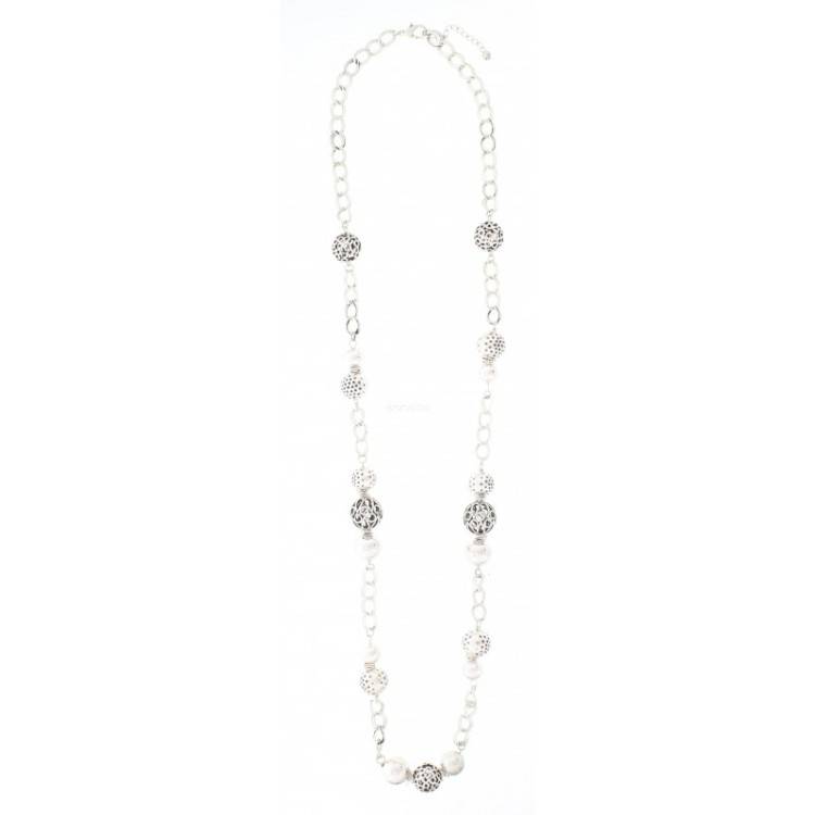 LONG METAL BEADS NECKLACE