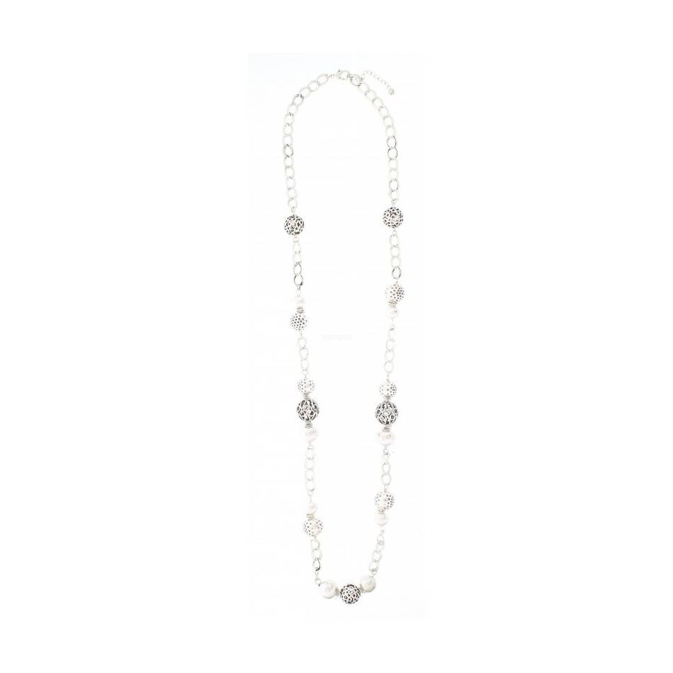 COLLAR LARGO CUENTAS METAL