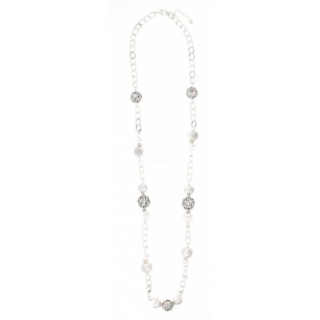 COLLAR LARGO CUENTAS METAL