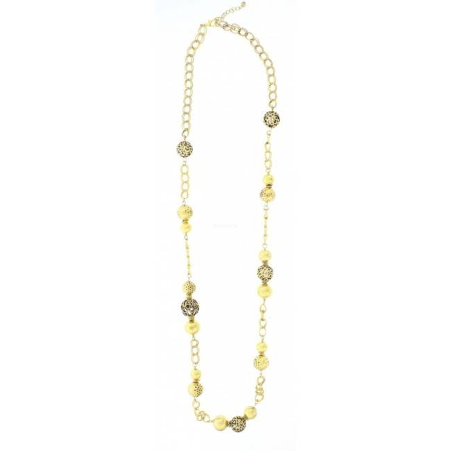 COLLAR LARGO CUENTAS METAL