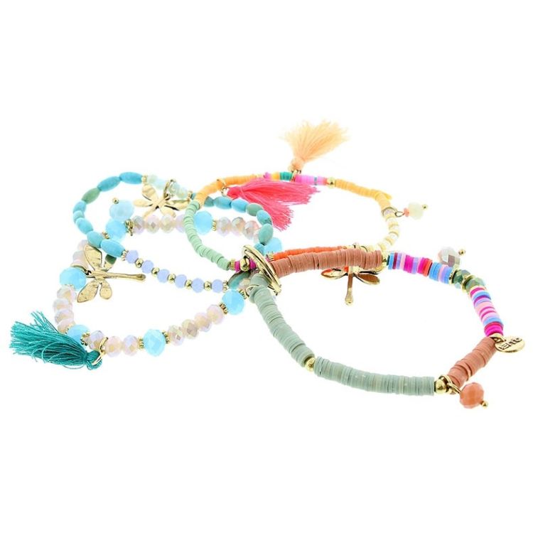 BRACELET 4 STRAPS BEADS 2