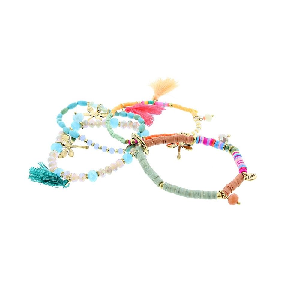 BRACELET 4 STRAPS BEADS
