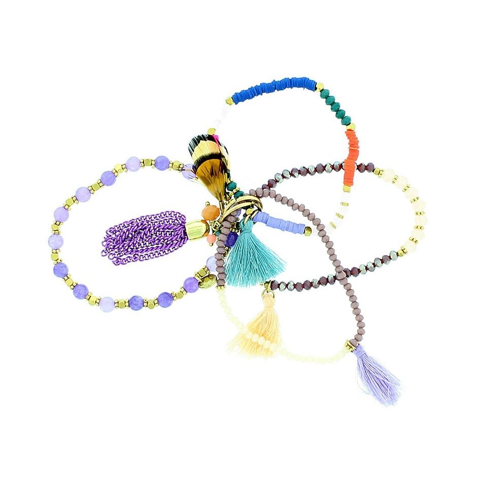 PULSERA 4 TIRAS CUENTAS