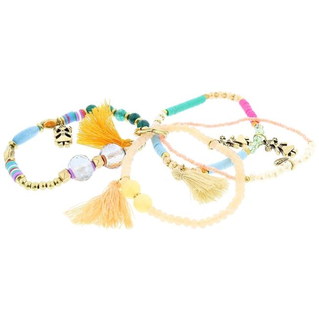 PULSERA 4 TIRAS CUENTAS