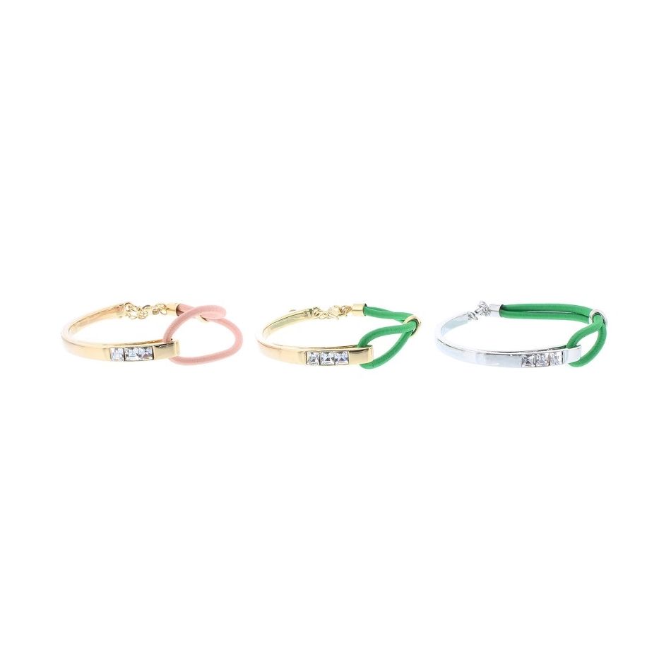 GOLD-PLATED LEATHER METAL BRACELET