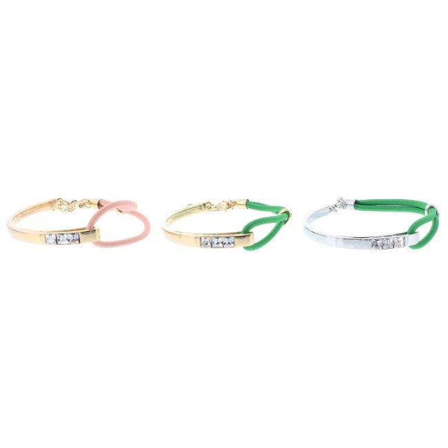 GOLD-PLATED LEATHER METAL BRACELET