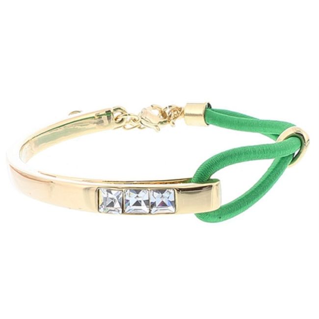 GOLD-PLATED LEATHER METAL BRACELET