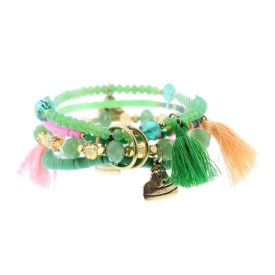BRACELET 4 STRAPS BEADS