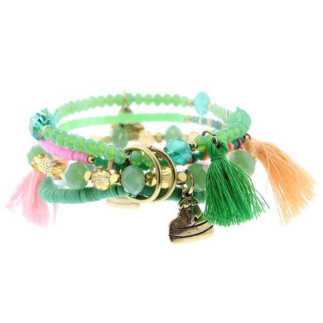 PULSERA 4 TIRAS CUENTAS