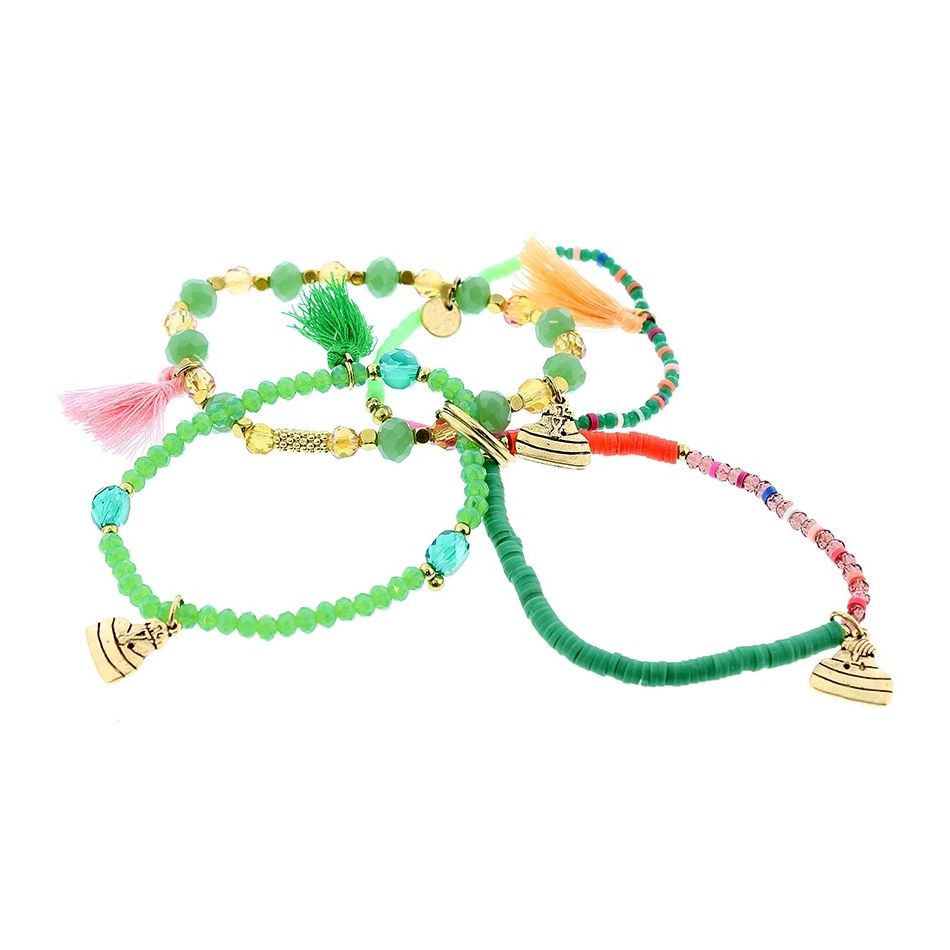 BRACELET 4 STRAPS BEADS