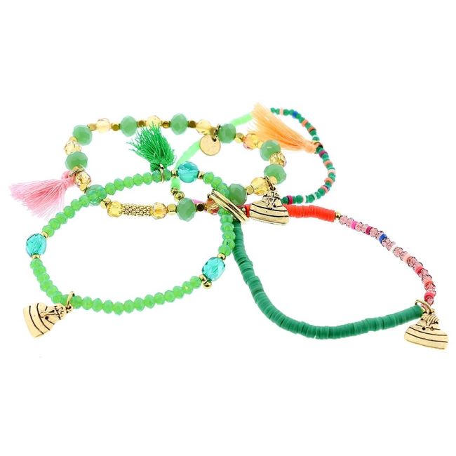PULSERA 4 TIRAS CUENTAS