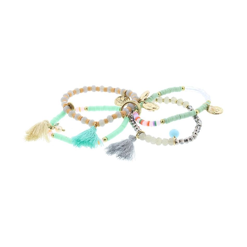 BRACELET 4 STRAPS BEADS