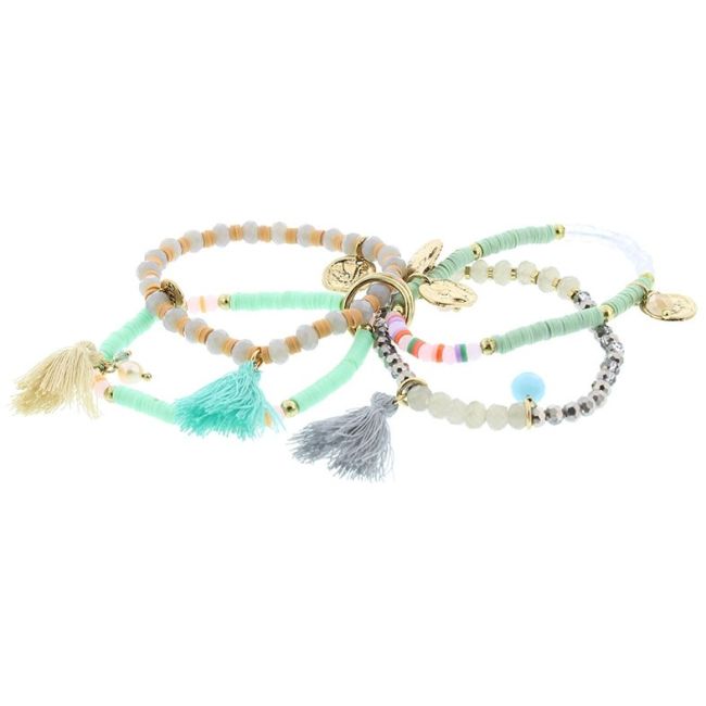 BRACELET 4 STRAPS BEADS