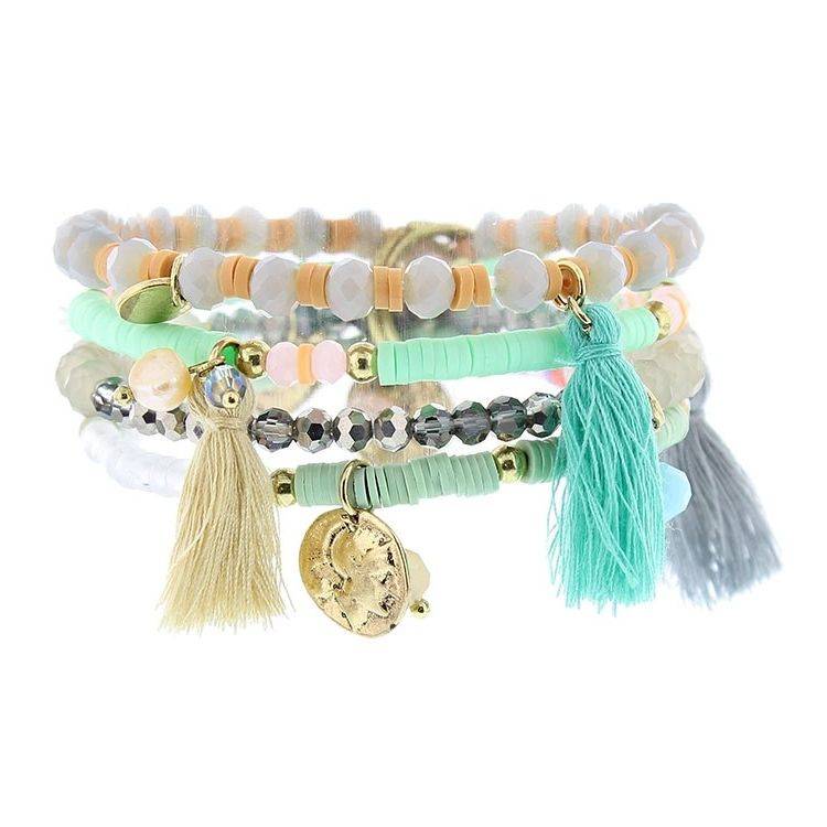 BRACELET 4 STRAPS BEADS 2