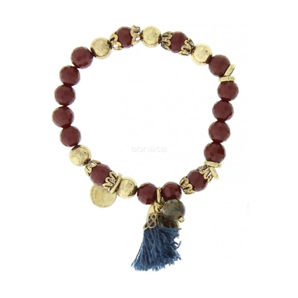 PULSERA CUENTAS METAL PIEDRAS