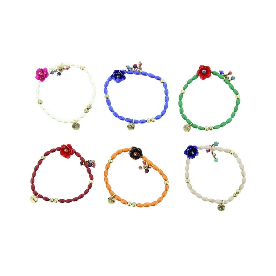 PULSERA CUENTAS METAL PERLAS