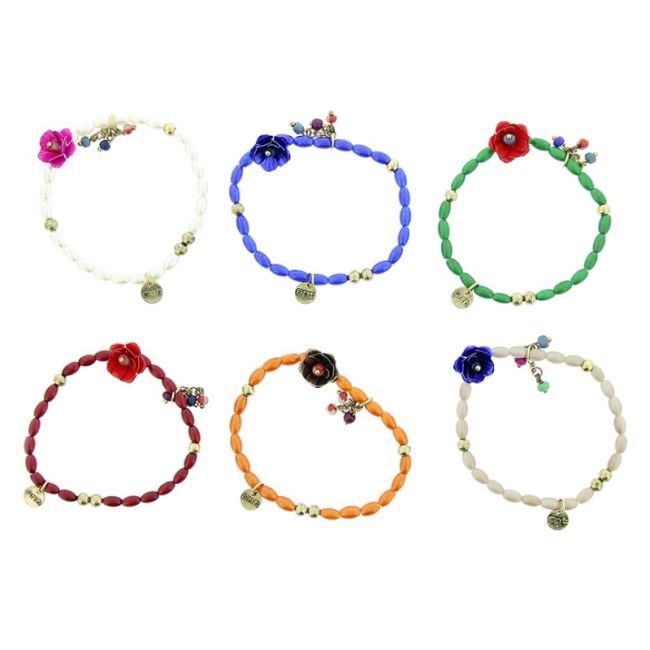 PULSERA CUENTAS METAL PERLAS