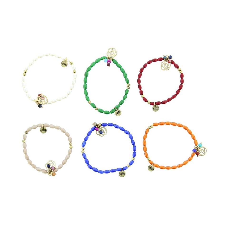 PULSERA CUENTAS METAL PERLAS