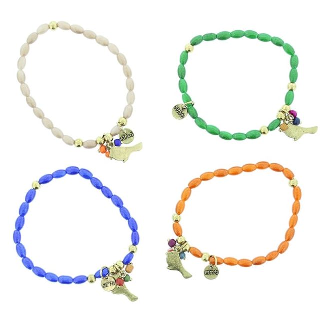 PULSERA CUENTAS METAL PERLAS
