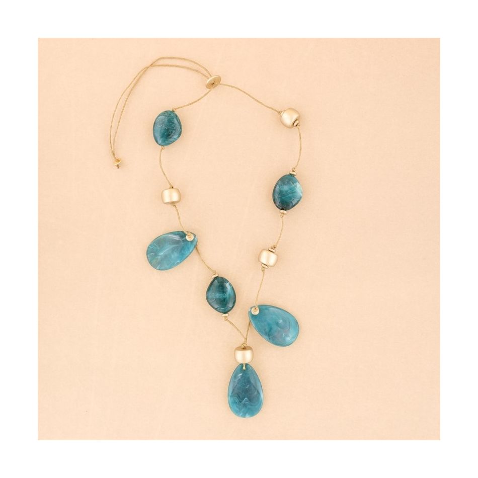 LONG NECKLACE WITH RESIN BEADS