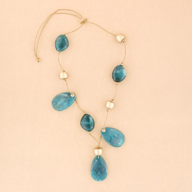 COLLAR LARGO CUENTAS RESINA