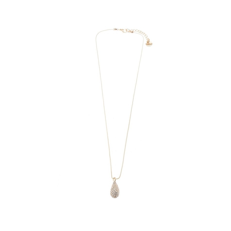 PENDANT SHORT NECKLACE METAL CRYSTALS