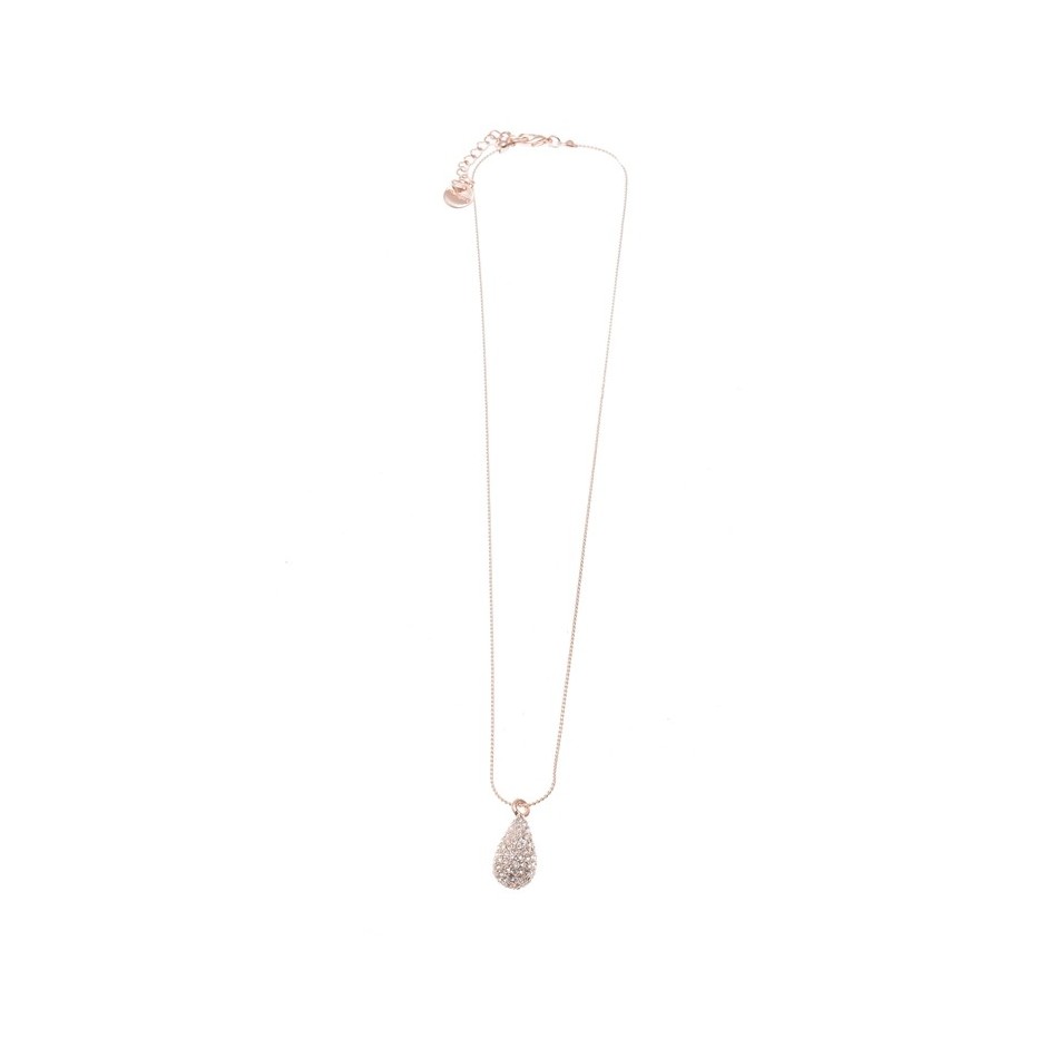 PENDANT SHORT NECKLACE METAL CRYSTALS