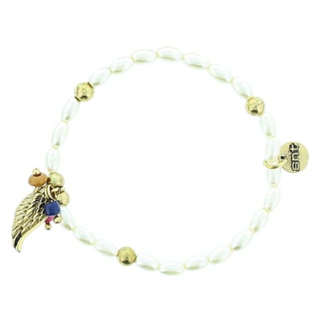 PULSERA CUENTAS METAL PERLAS