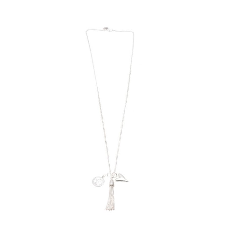 LONG PENDANT NECKLACE METAL FRINGE