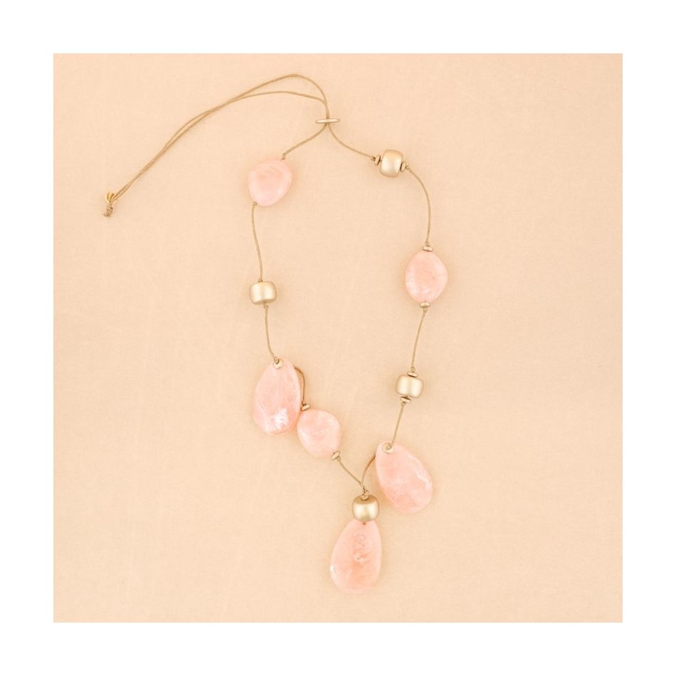 COLLAR LARGO CUENTAS RESINA