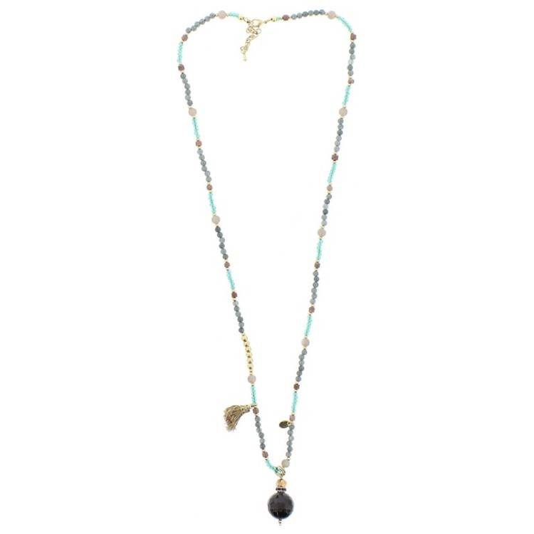 LONG PENDANT BEAD NECKLACE