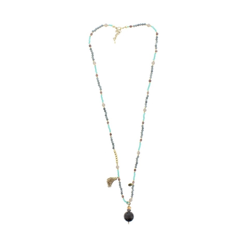 LONG PENDANT BEAD NECKLACE