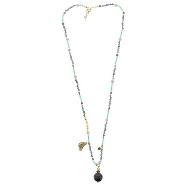 LONG PENDANT BEAD NECKLACE