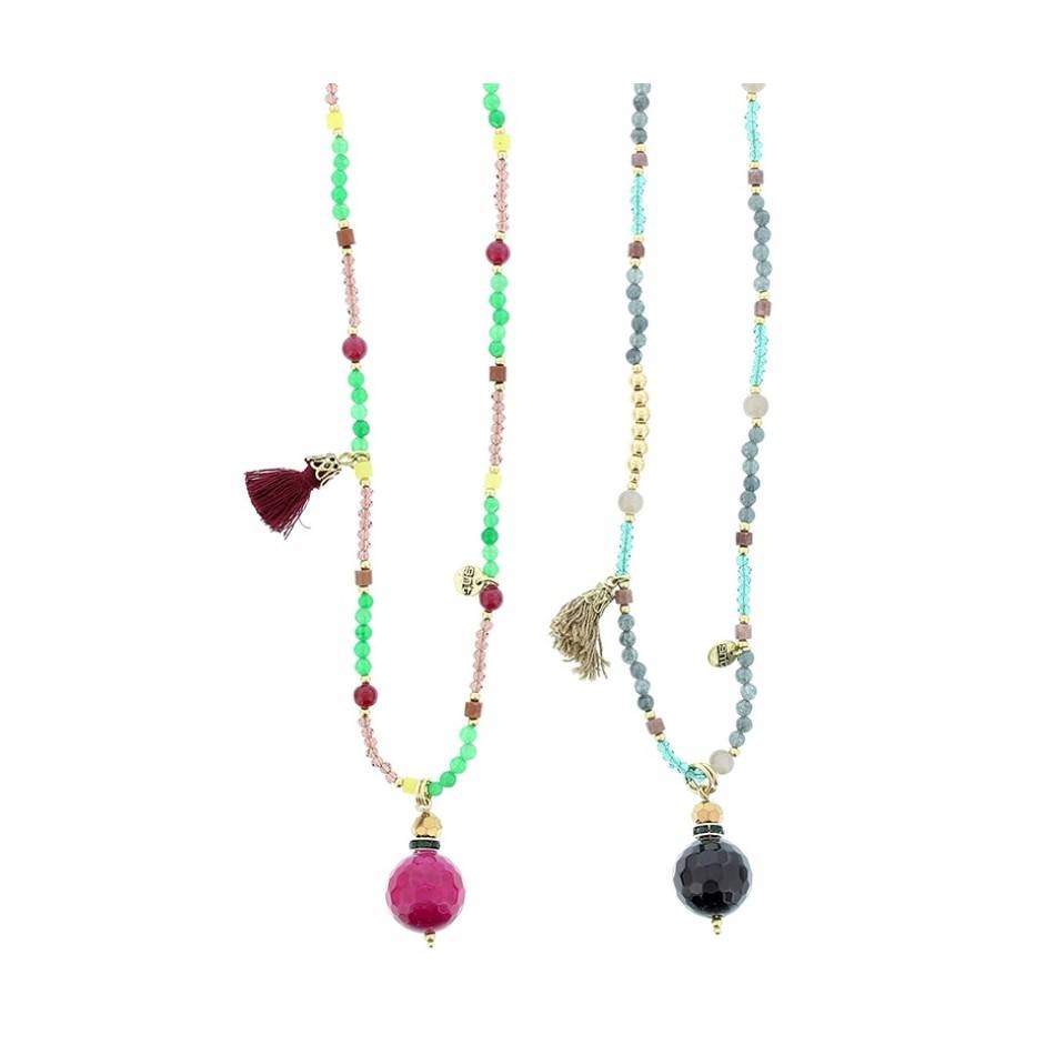 LONG PENDANT BEAD NECKLACE