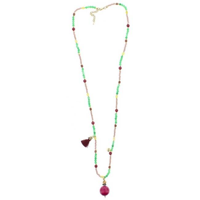 COLLAR LARGO CUENTAS COLGANTE