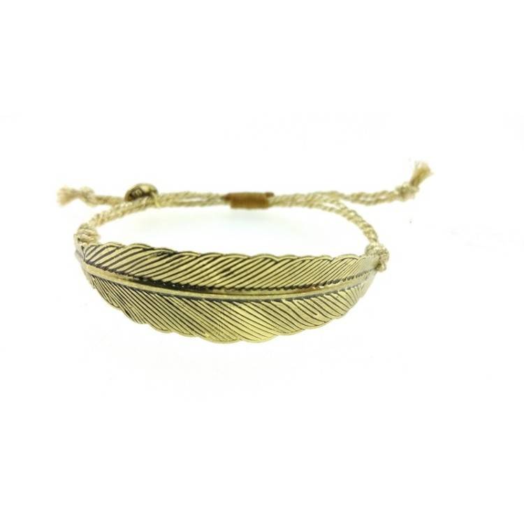 METAL LEAF MACRAMÉ BRACELET