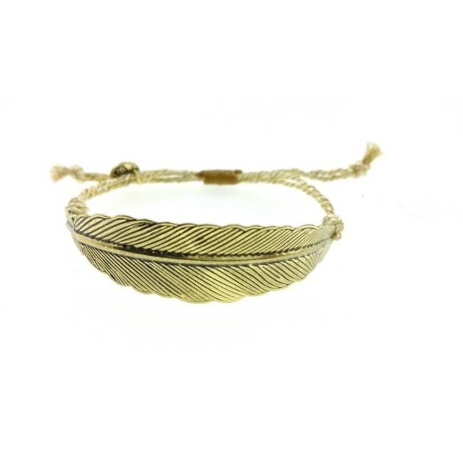 METAL LEAF MACRAMÉ BRACELET