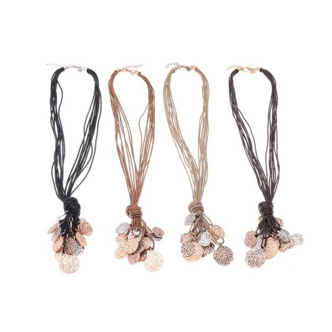 LONG NECKLACE WITH COINS PENDANTS