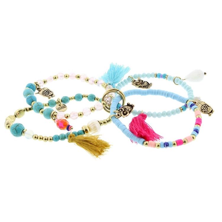 PULSERA 4 TIRAS CUENTAS