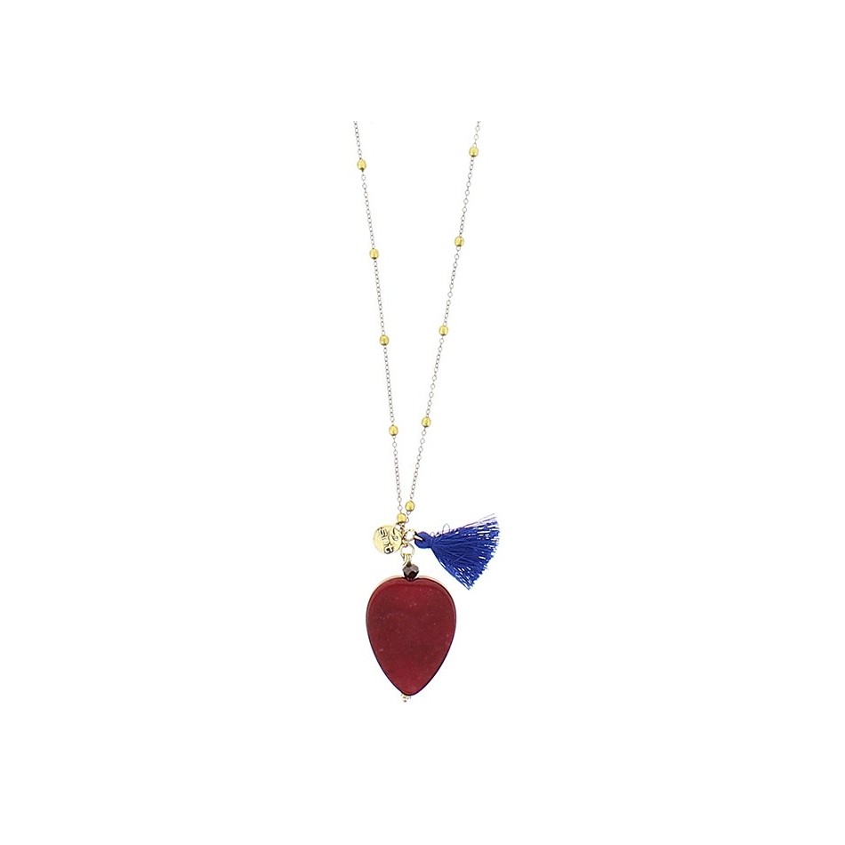 LONG STONE BALLS CHAIN NECKLACE