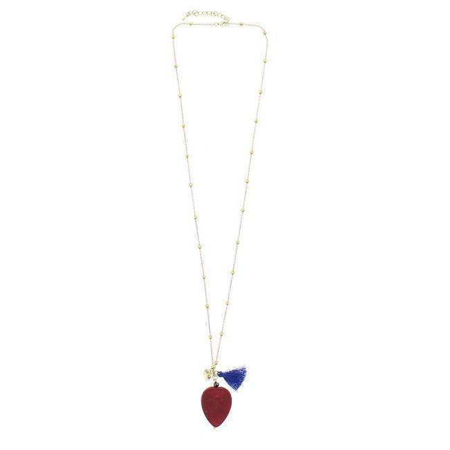 LONG STONE BALLS CHAIN NECKLACE