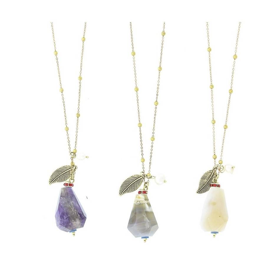 COLLAR LARGO CADENA COLG. PIEDRA