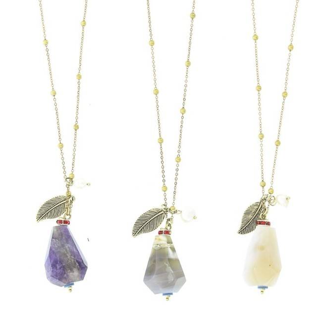 COLLAR LARGO CADENA COLG. PIEDRA