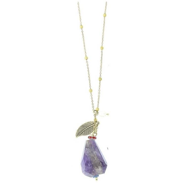 COLLAR LARGO CADENA COLG. PIEDRA