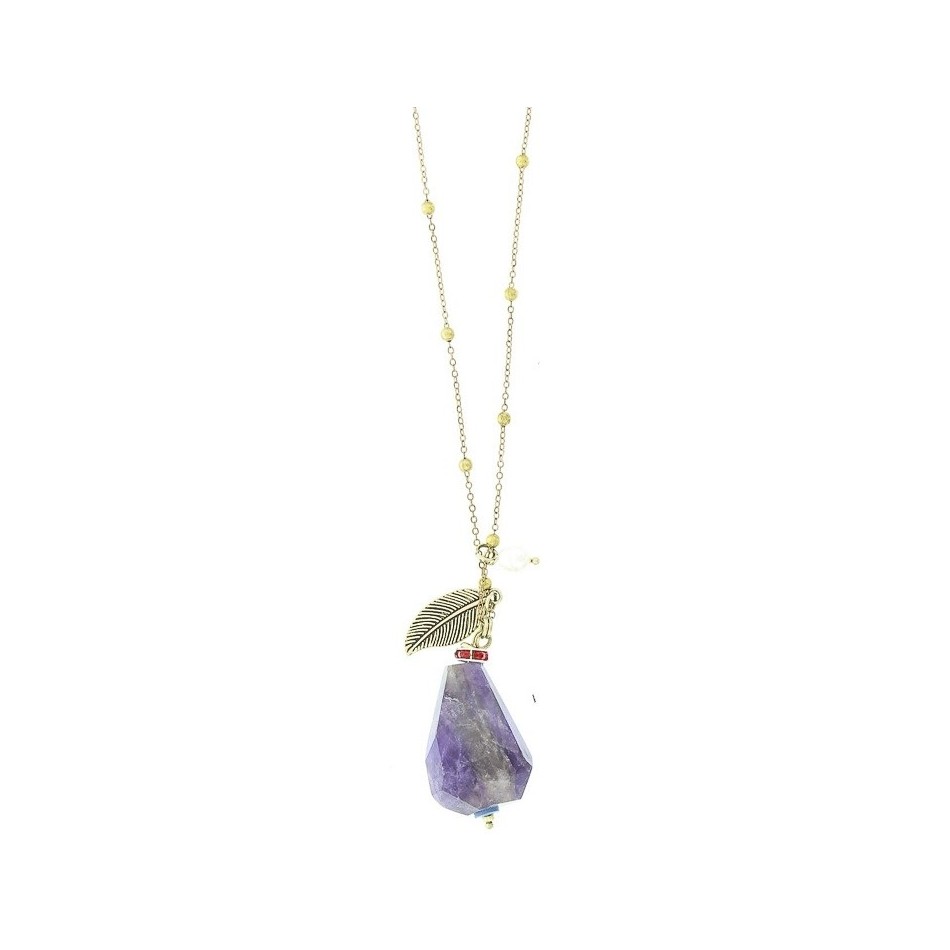 COLLAR LARGO CADENA COLG. PIEDRA