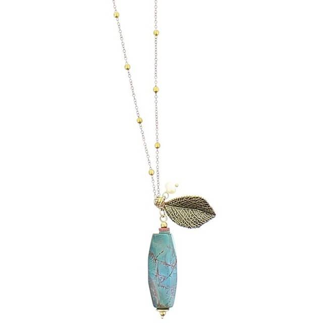 COLLAR LARGO CADENA BOLAS COLG PIEDRAS